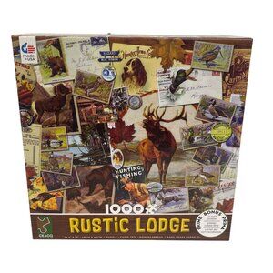 Rustic Lodge 1000-Piece Puzzle Jigsaw 26.6" x 19" Complete Made In USA By Ceaco